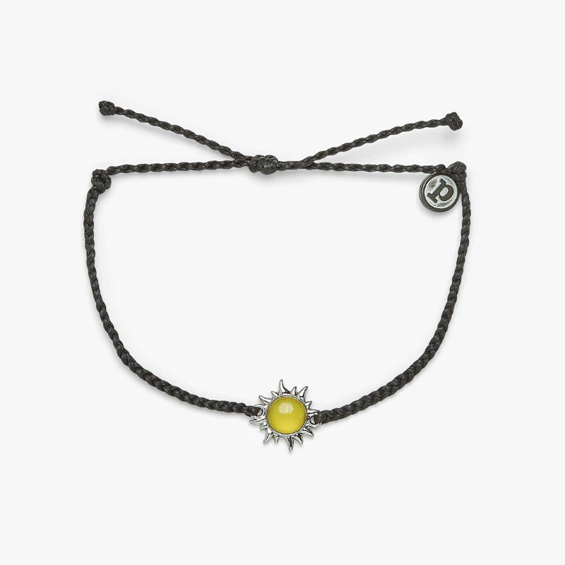Pura Vida Celestial Sun Silver Bracelet - Black
