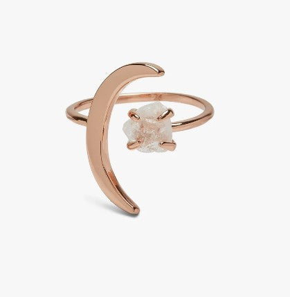 FINAL SALE Pura Vida Crescent Moon Ring - Rose Gold