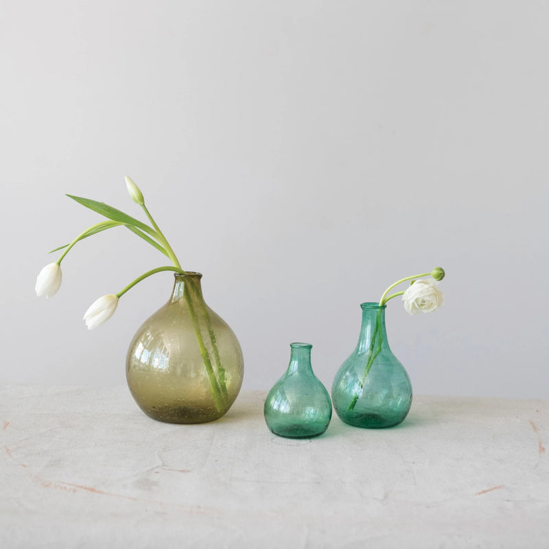 FINAL SALE 4" Hand-Blown Glass Vase (Each One Will Vary)