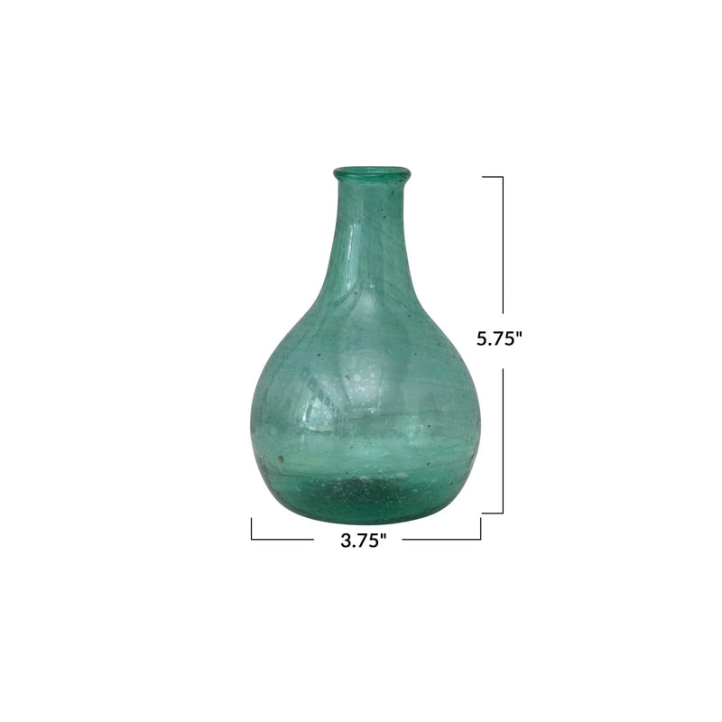 FINAL SALE 5.75" Hand-Blown Glass Vase (Each One Will Vary)