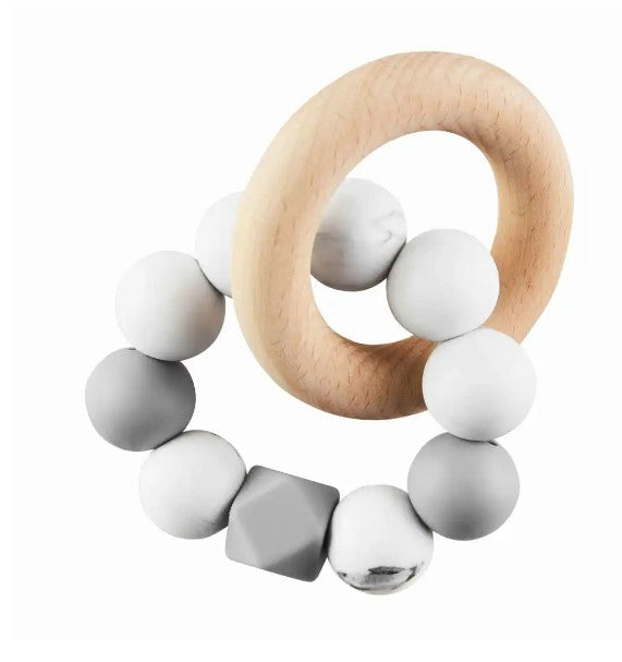 FINAL SALE Mud Pie Silicone And Wood Teething Ring-6 Styles