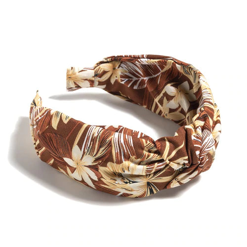 FINAL SALE Shiraleah Knotted Floral Headband Brown