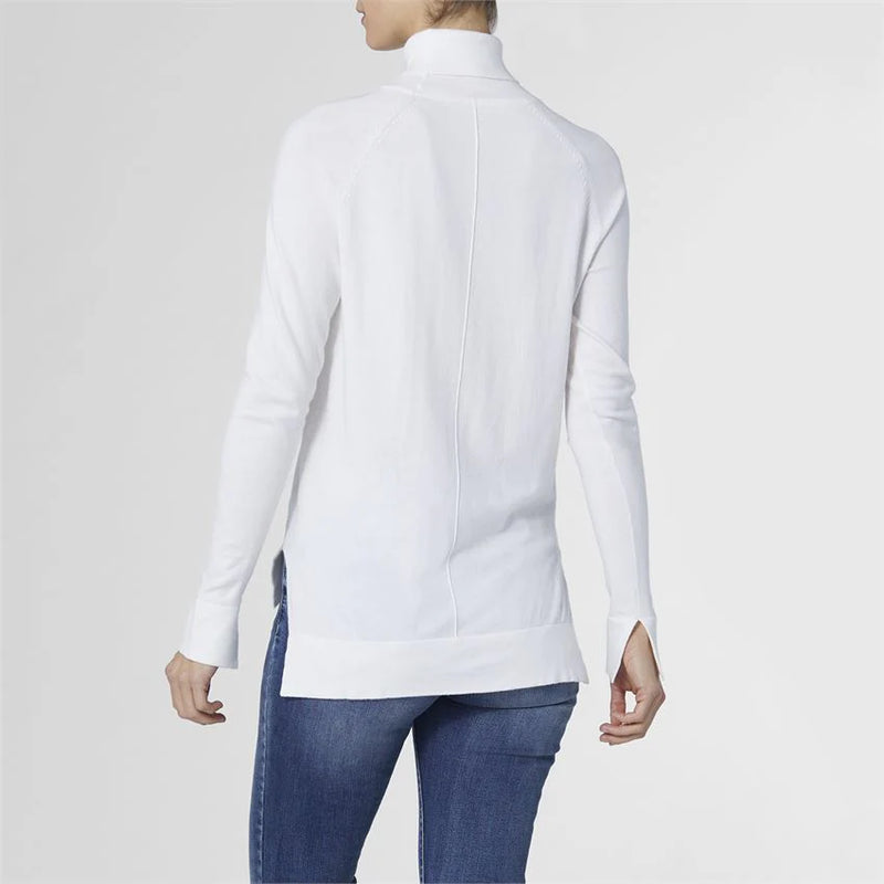 Maggie Fine Gauge Mock Neck Sweater - Winter White-FINAL SALE