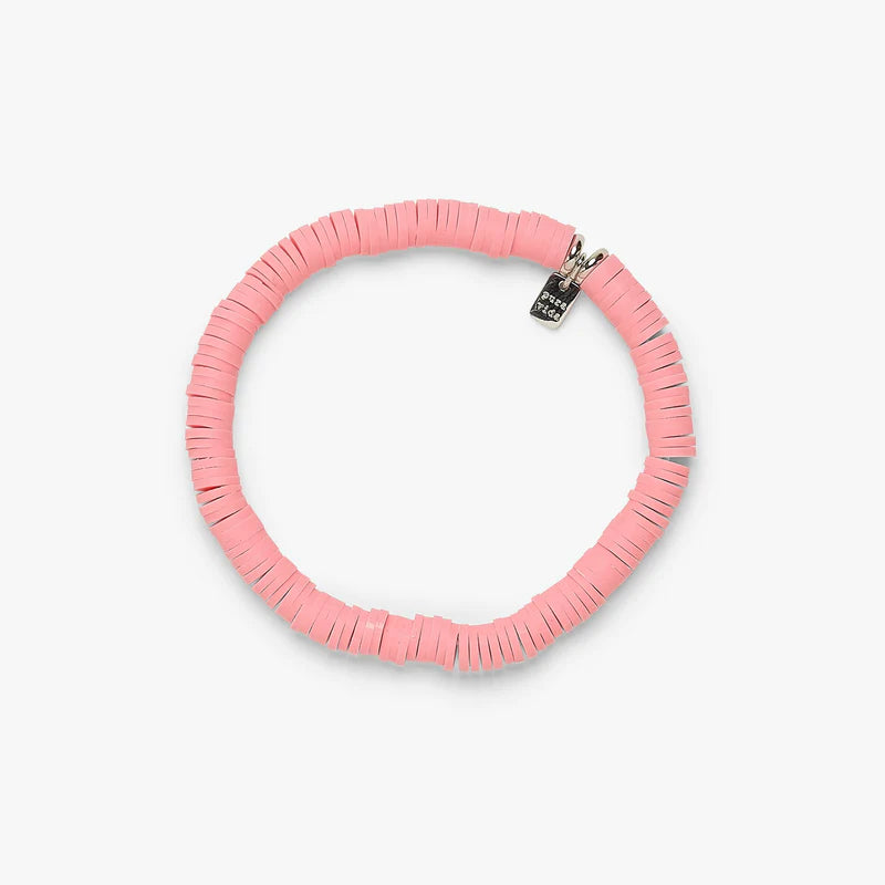 Pura Vida Pastel Disc Stretch Bracelet- Pink
