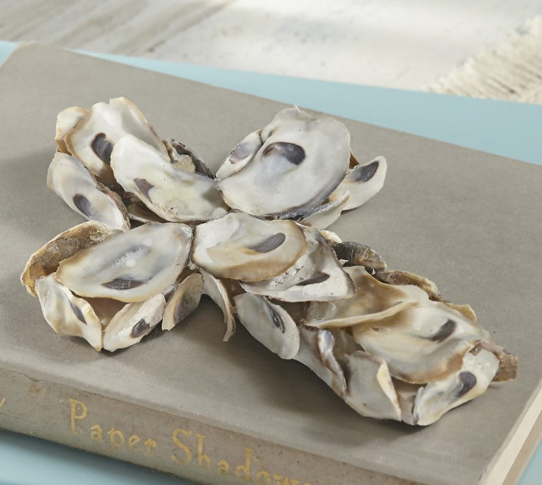 Mud Pie Small Oyster Shell Cross