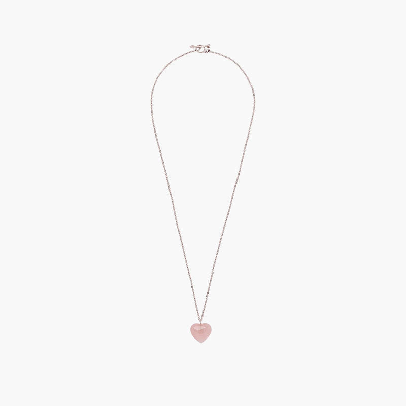 Pura Vida Stone Heart Toggle Necklace - Silver