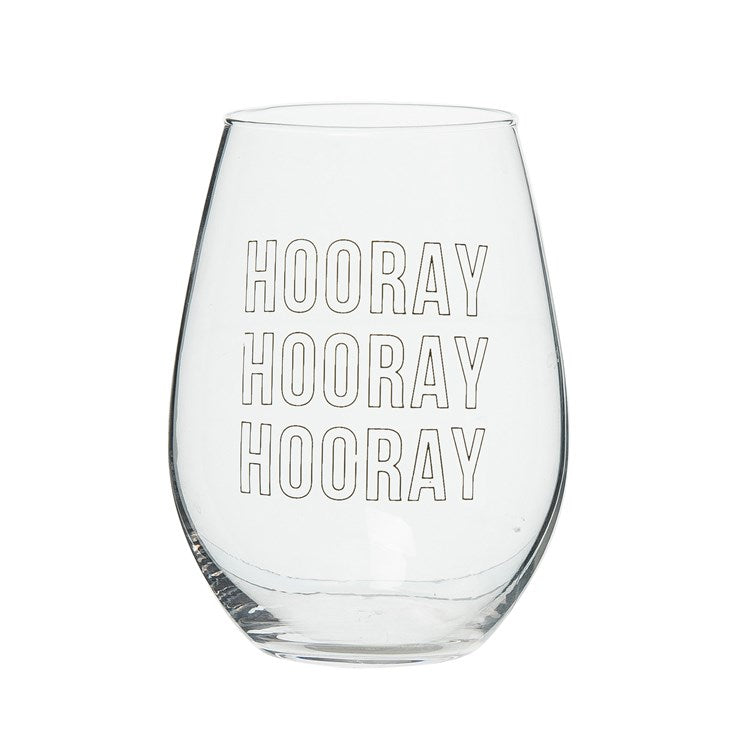 Totalee Gift Wine Glass - Hooray Hooray  FINAL SALE