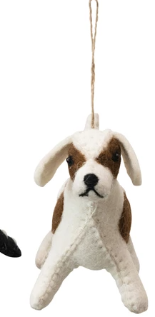 1-1/2"H Wool Felt Dog Ornament, 4 Styles - FINAL SALE